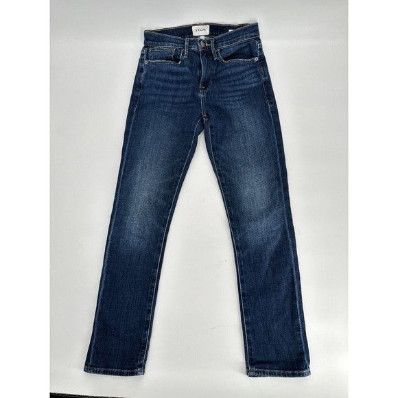 Frame Jeans Womens 23 Le ‎ Beau High Rise Crop Medium Wash Blue Denim - Picture 3 of 12
